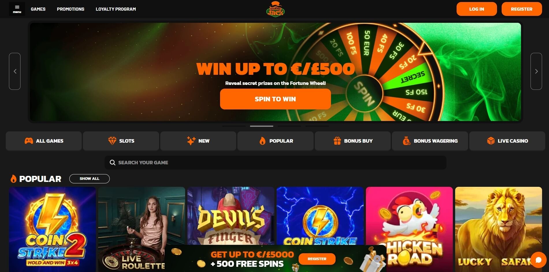 Casino scherm 1